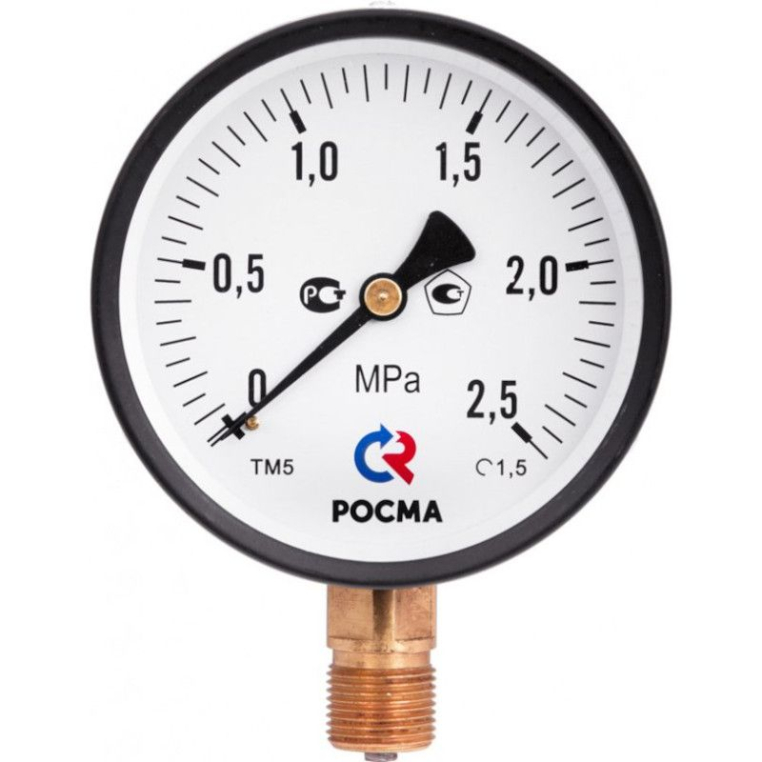 Манометр Росма ТМ-310 P.00 63/10 (1/4", 0-10 бар, 2,5) радиальный 00000008920
