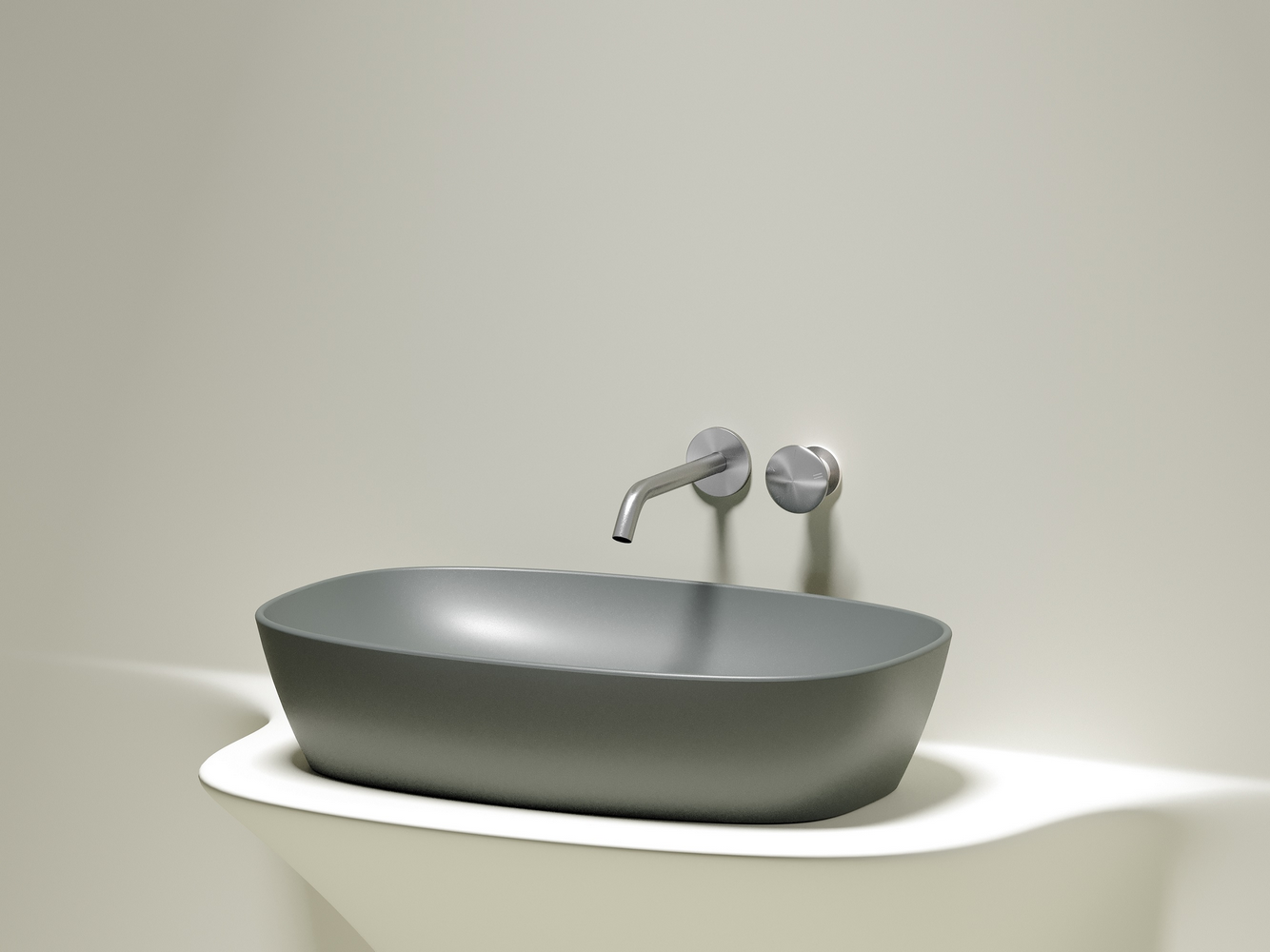 Умывальник чаша накладная овальная (цвет Антрацит Матовый) Element 600x380x138мм