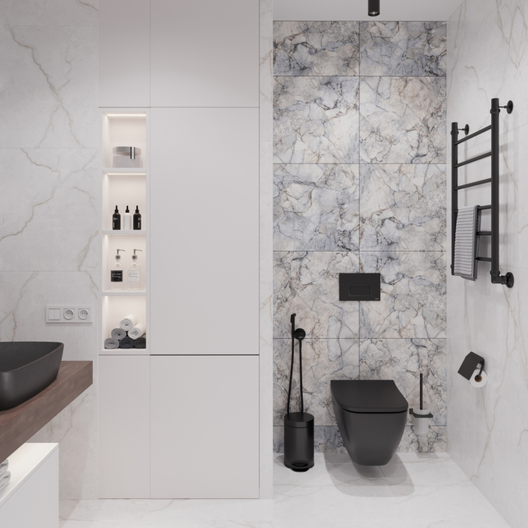 Мебель для ванной Stworki Ольборг 100 столешница дуб карпентер, без отверстий, с тумбой 50, с раковиной Vitra Shift черной