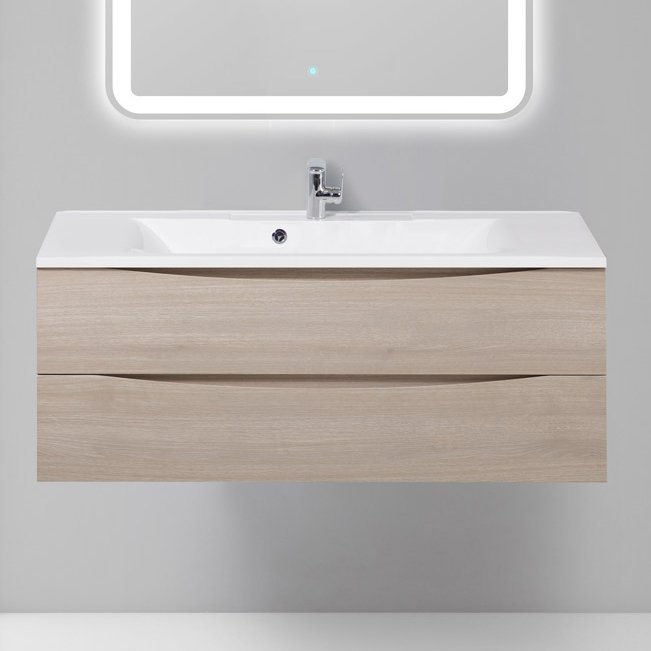 Тумба с раковиной BelBagno Marino 120 rovere grigio (MARINO-1200-2C-SO-RG-P+BB1200/450-LV-MR-PR)
