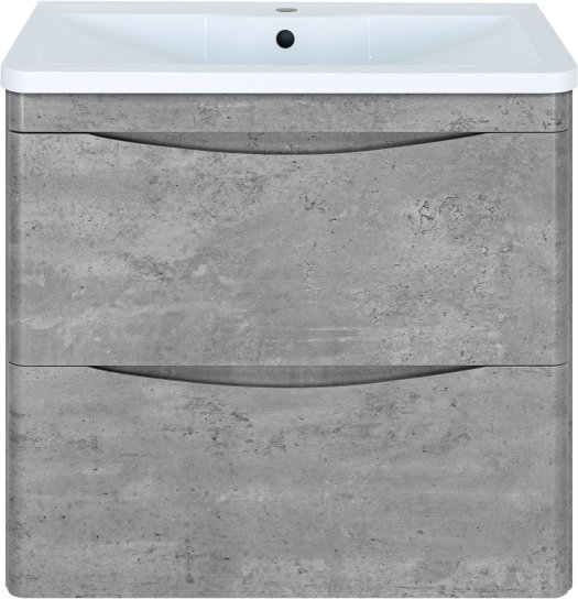 Тумба с раковиной Misty Атлантик подвесная, 70, серый камень (П-Атл-01070-501П2Я+4623723685666)