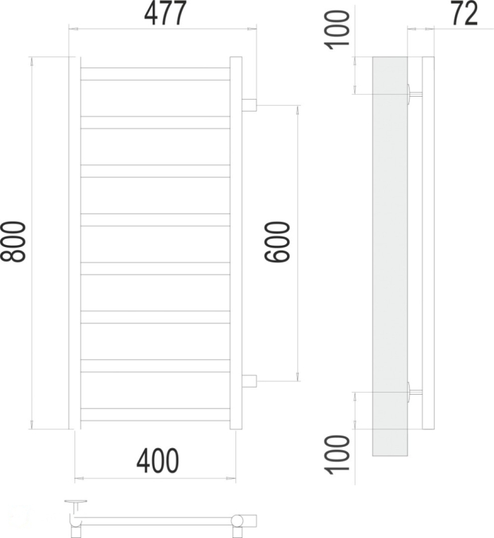 Полотенцесушитель водяной Terminus Аврора 47x80 4670078529916 хром
