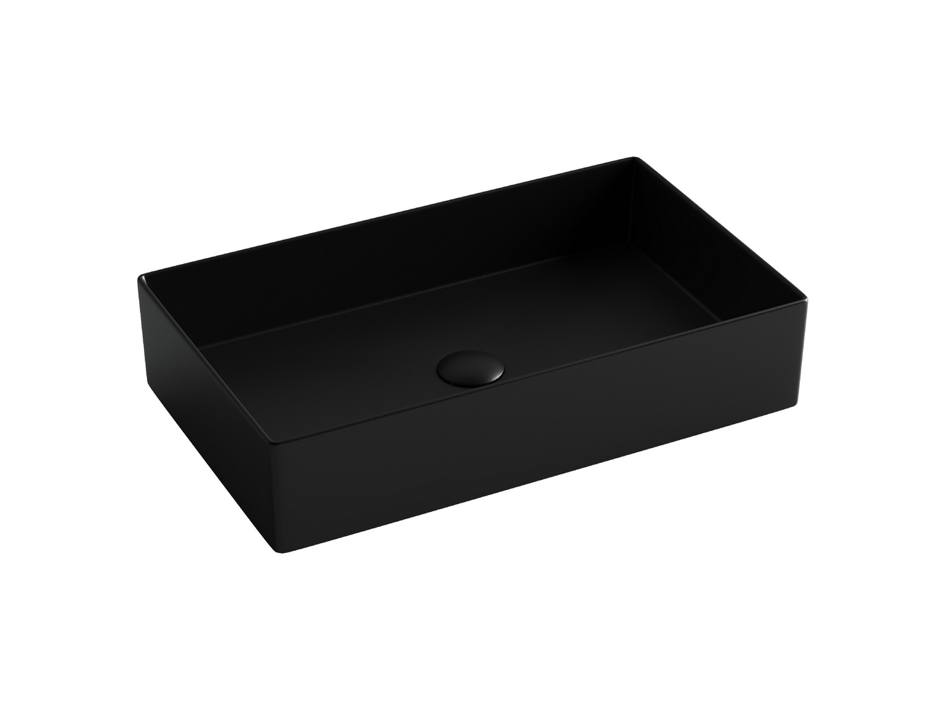 Раковина накладная прямоугольная 601x361x130, без перелива, цвет черный матовый, арт. CN6070MB