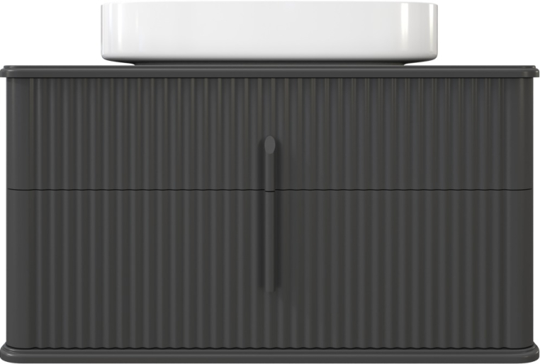 Тумба с раковиной Stworki Молде 95 антрацит, с сифоном