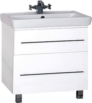 Тумба с раковиной Misty Елена 80 белая, с 2-мя ящиками (П-Еле01080-012Я+192185)