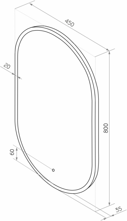 Мебель для ванной Stworki Берген 60 серая с темной столешницей 122, Bocchi Vessel 1174-006-0125