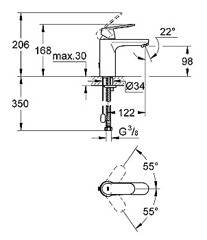 Смеситель для раковины Grohe Eurosmart Cosmopolitan 23326000