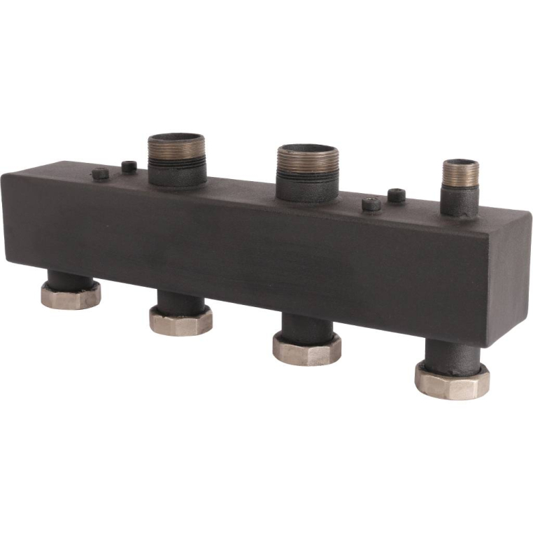 Стальной распределительный коллектор ROMMER (RDG-0017-004002) 2 отопительных контура 1 1/2