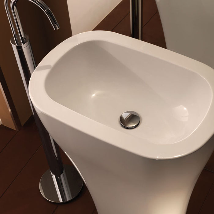 Раковина Kerasan Aquatech 60 см, с креплением и сифоном, белый 374200