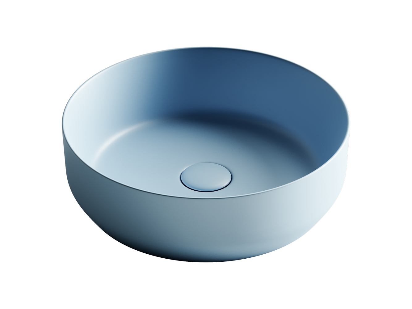 Умывальник чаша накладная круглая (цвет Голубой Матовый) Element 390x390x120мм