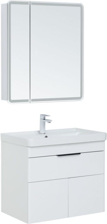 Тумба под раковину Aquanet Ирис new 710 белый глянец (1 ящик, 2 дверцы) 00310149