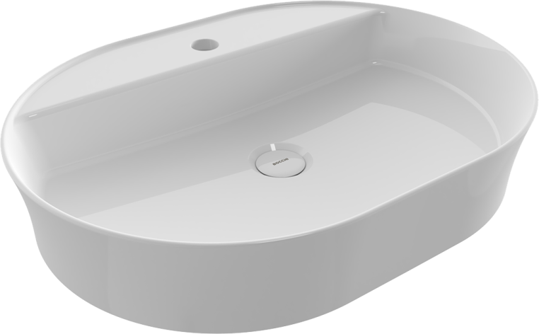 Мебель для ванной Stworki Берген 80 серая с темной столешницей, раковина Bocchi Slim Line 1600-001-0126 белая