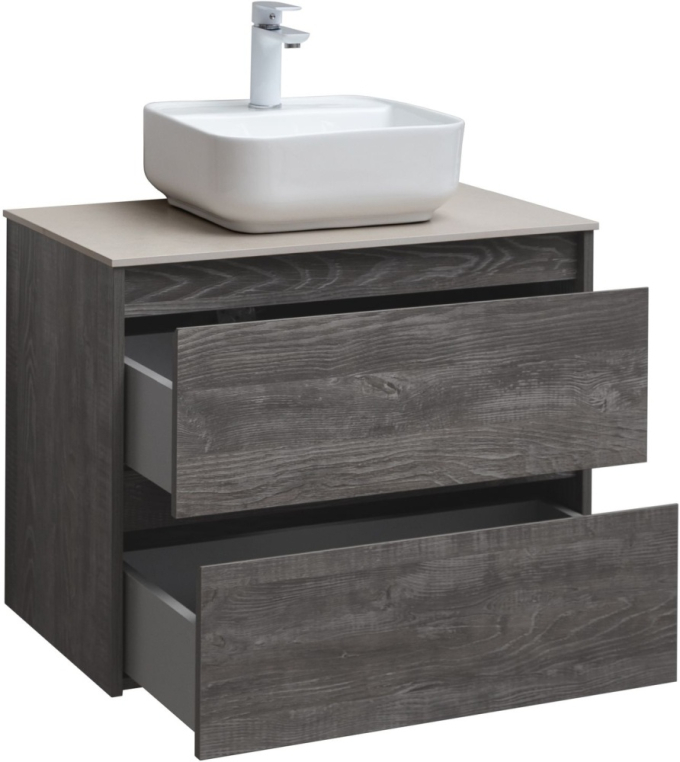 Тумба под раковину Aquanet Nova Lite 75 дуб серый (2 ящика) 00287890