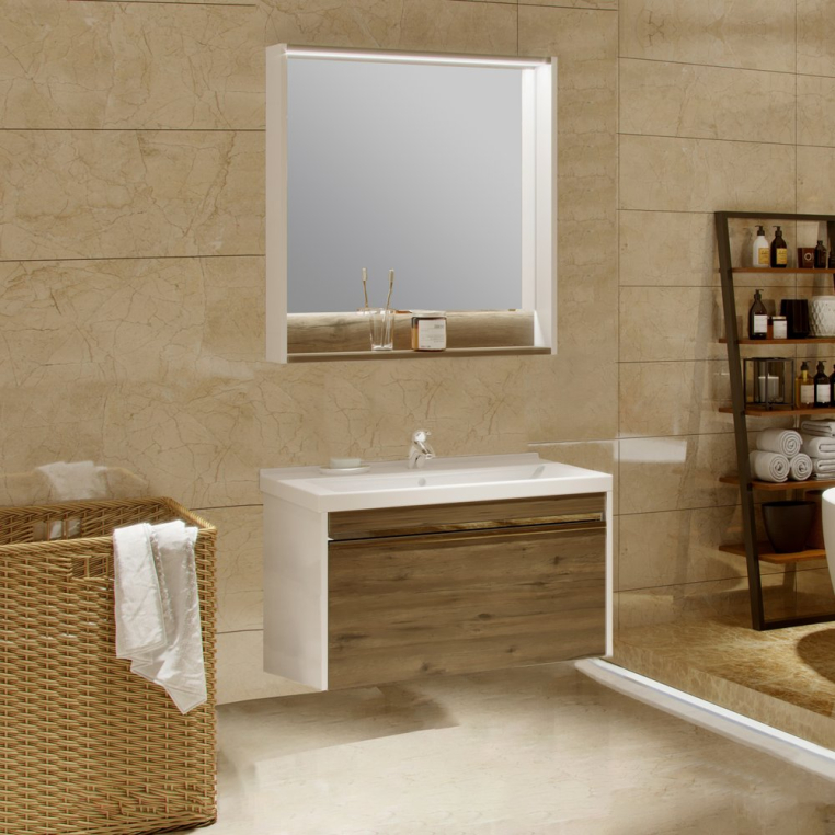 Комплект мебели Aquaton Капри 80 таксония темная, подвесная (1A2302K1KPDB0+1A230402KPDB0)