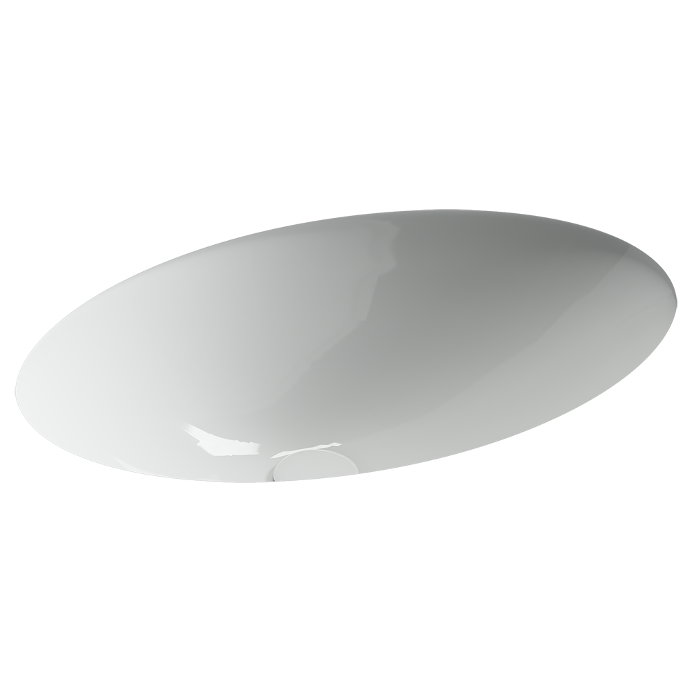 Раковина встраиваемая снизу CERAMICANOVA Era, овальной формы, 615x435x220 мм, с крепежом и шаблоном для установки, цвет белый, арт. CN6081