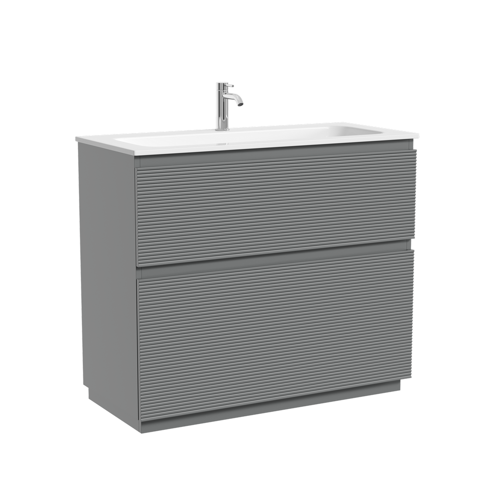 Тумба напольная SANCOS Folk Floor 995х445х850, c двумя ящиками оснащенными доводчиками, Ergraut soft, арт.FL100FES