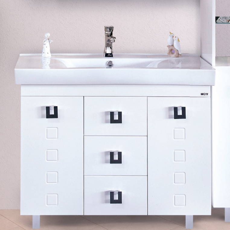 Тумба с раковиной Misty Эллада 100 белая (П-Элл01100-0113Я+Р-Мис14100)