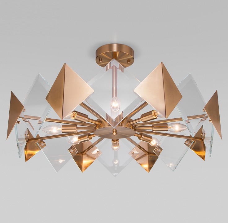 Люстра на штанге Eurosvet Origami 60121/8 латунь Smart