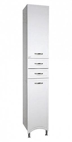 Шкаф-пенал Misty Дрея 35 Пенал 2 ящ.+ Б/К белая эмаль прав.