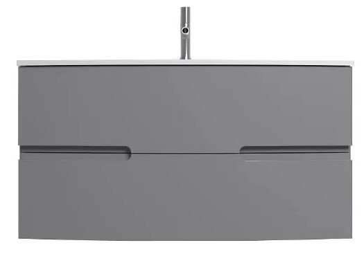 Тумба под раковину Jacob Delafon Nona EB1889RU-442 100 см, с интегрированными ручками, глянцевый серый антрацит