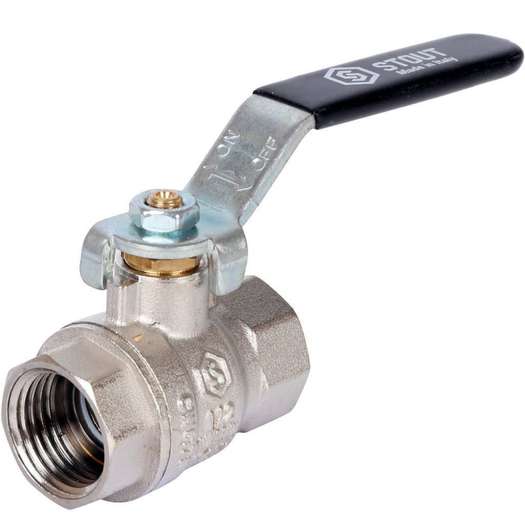 STOUT Кран шаровой стандартнопроходной, ВР/ВР, ручка рычаг 1/2" (SVB-0011-000015)