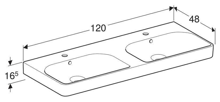 Раковина Geberit Smyle Square 120x48 500.223.01.1