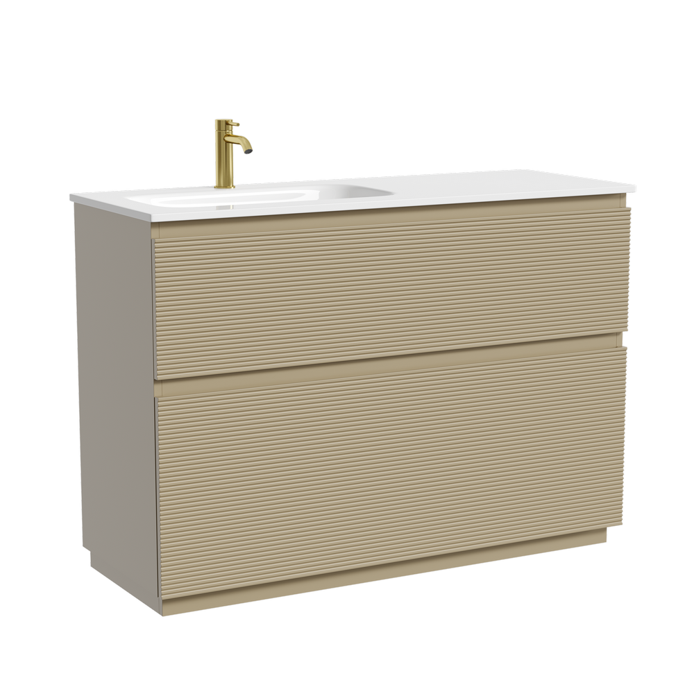 Тумба напольная SANCOS Folk Floor левая 1190х445х850, c двумя ящиками оснащенными доводчиками, Капучино, арт.FL120FLCP