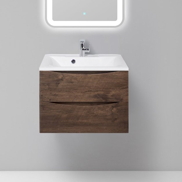 Тумба с раковиной BelBagno Marino 65 rovere moro (MARINO-650-2C-SO-RW-P+BB650/450-LV-MR-PR)