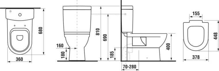 Чаша унитаза Jika Mio 2371.6.000.000.1, без сиденья