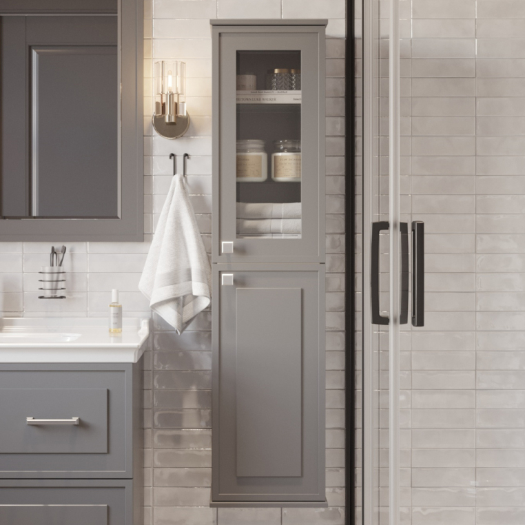 Шкаф-пенал Stworki Хадстен R, серый (С16833)