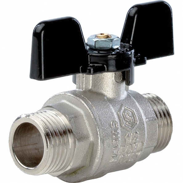 STOUT Кран шаровой полнопроходной, НР/НР, ручка бабочка 1/2" (SVB-0006-000015)