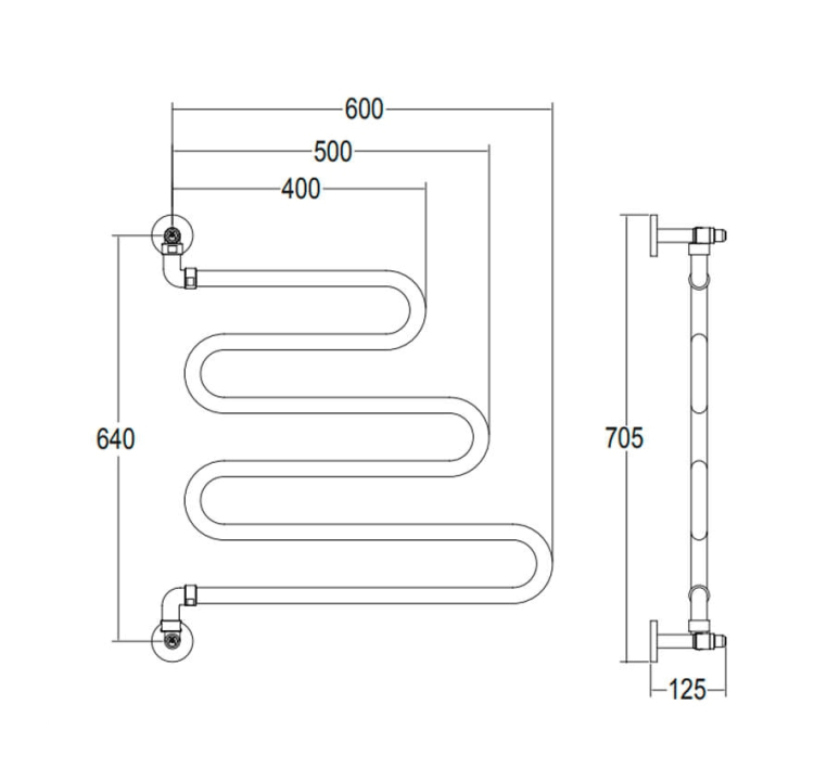 Полотенцесушитель водяной Margaroli Vento 60x70 405OB бронза