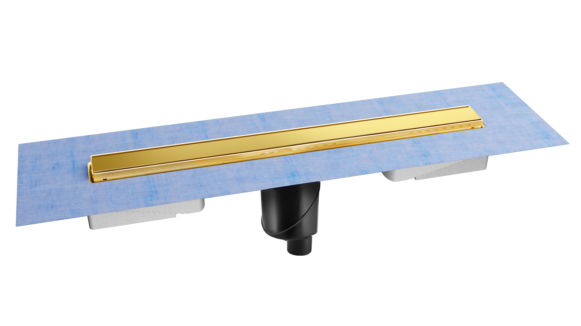 Желоб BERGES водосток В1 Keramik 800, золото глянец, S-сифон D50/105 H50 вертикальный