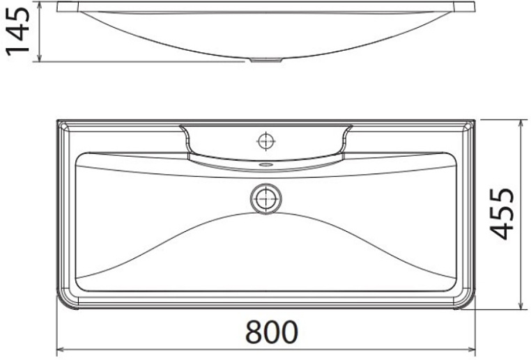 Раковина BelBagno  80 прямоугольная (BB800/455-LV-MR-ALR)