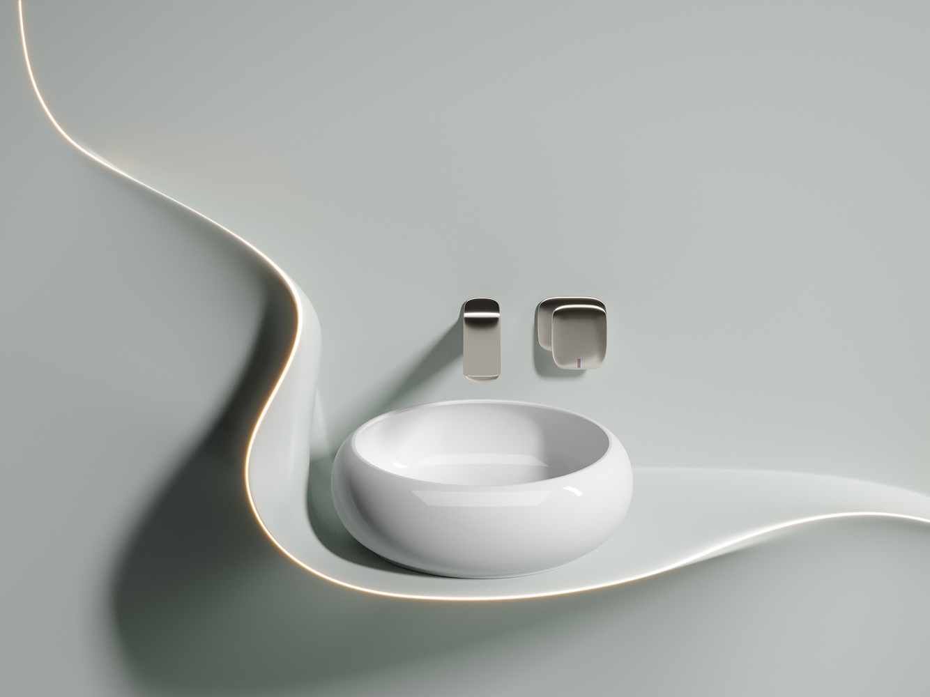 Умывальник чаша накладная круглая Element 360x360x120мм