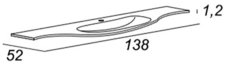 Раковина Cezares Vague 138 см 50155