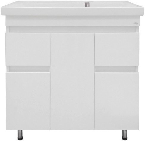 Тумба под раковину напольная 2 ящика Misty Фостер 80 Э-Фос01080-01Н2Я белая