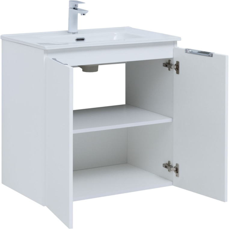 Тумба под раковину Aquanet Алвита New 70 2 дверцы, белый матовый 00303905