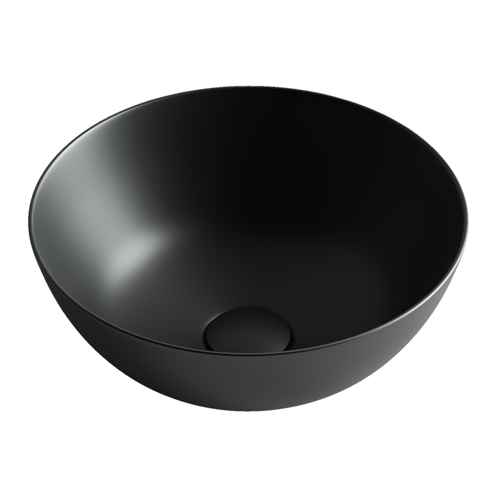 Умывальник чаша накладная круглая (цвет Черный Матовый) Element 358x358x155мм