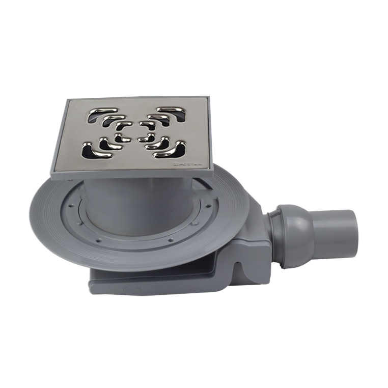 13000008 Pestan Точечный трап Confluo Standard 15х15 Square 4 1 выход, низкая с мокрым затвором (горизонтальный выпуск)