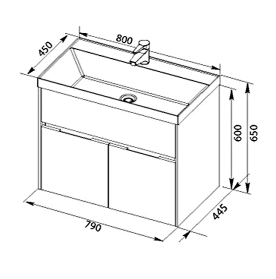 Раковина - столешница Aquanet Орлеан 80 Quick Clac 00179395