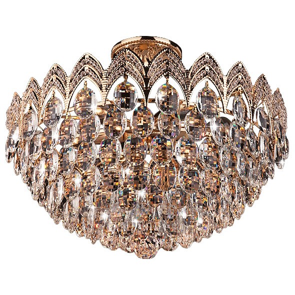 Люстра на штанге Eurosvet Malvina 3649/6 золото/прозрачный хрусталь Strotskis