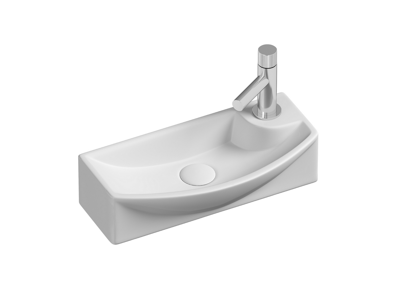 Накладные раковины CERAMICANOVA CN6038L Умывальник подвесной прямоугольный с крепежом (чаша слева отв под смеситель справа) Element