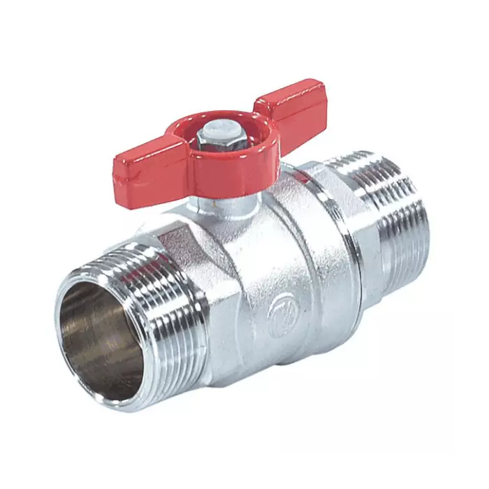 Кран шаровой латунь хром R253D Ду 32 Ру35 НР бабочка Giacomini R253X006