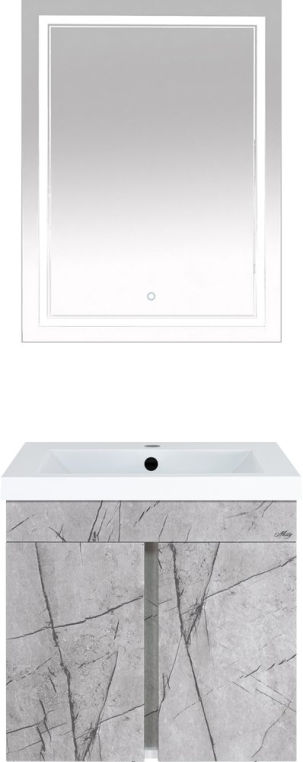 Комплект мебели Misty Торос 60, серый мрамор (П-Тор0060-011+4627173210300+П-Нео060080-2ПРСНКДВП)