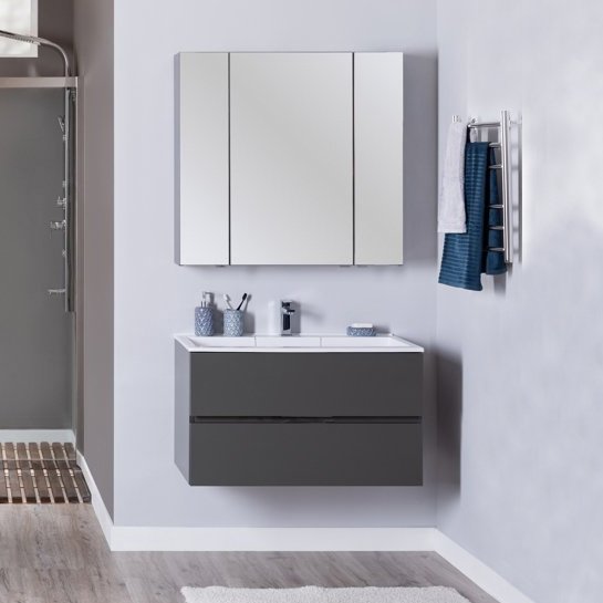 Комплект мебели Aquanet Алвита 90 серый антрацит (00240111+00187182+00240110)