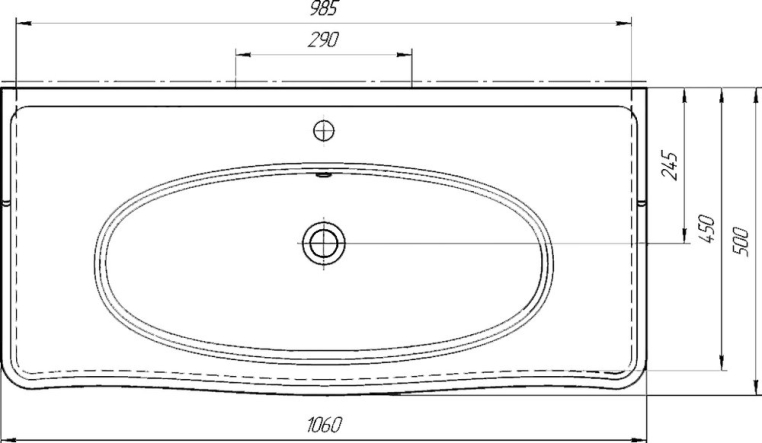 Раковина со столешницей Kirovit Модерн 105 (21360)