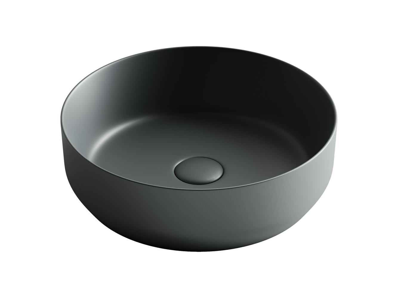 Накладные раковины CERAMICANOVA CN6022MDH Умывальник чаша накладная круглая (цвет Темный Антрацит Матовый) Element 390*390*120мм