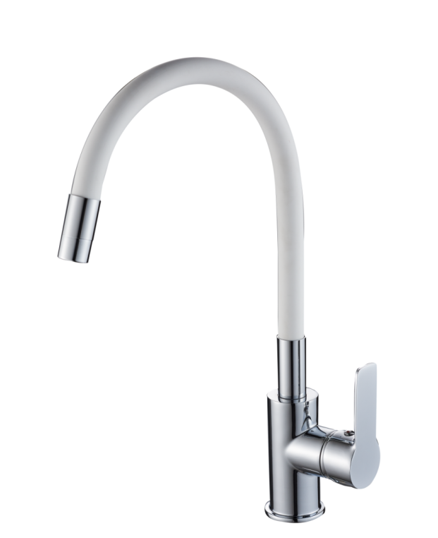 Смеситель для кухонной мойки RUSH Siple (SI7335-60White) с гибким изливом