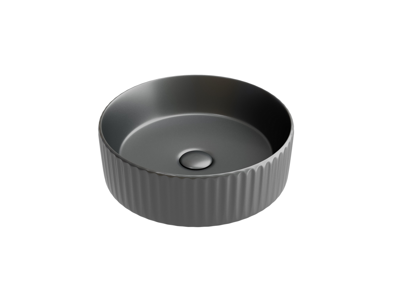 Умывальник чаша накладная круглая (цвет Темный Антрацит Матовый) Element 360x360x115мм